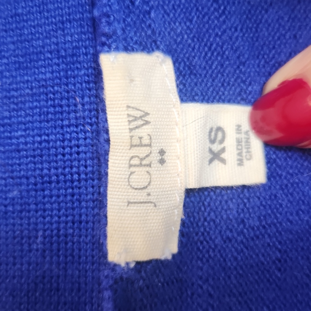 J. Crew Factory Merino Wool Royal Blue Cardigan Size XS - Picture 3 of 6